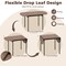 3 Pieces Dining Set with 2 Chairs and Modern Kitchen Table for Small Space-Brown